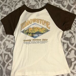 Forever 21 Yellowstone T-Shirt - Brown and Cream